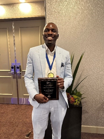 2024 Oyebode (Bode) Ibidapo-Obe with his Bromley Lloyd Armstrong Award